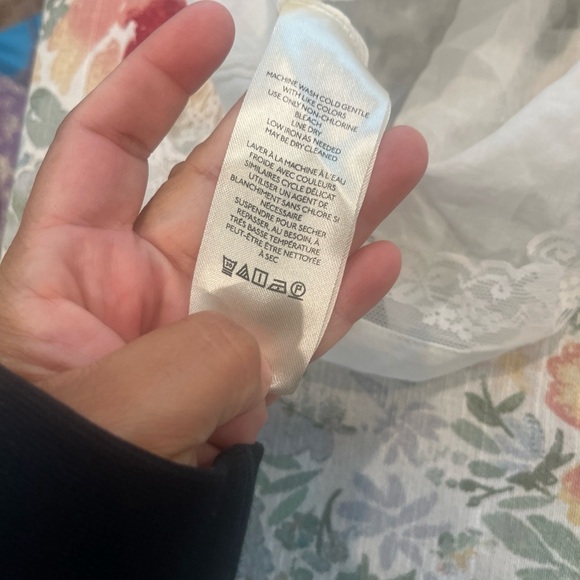 Free People White Lace Trim Blouse - Picture 9 of 10